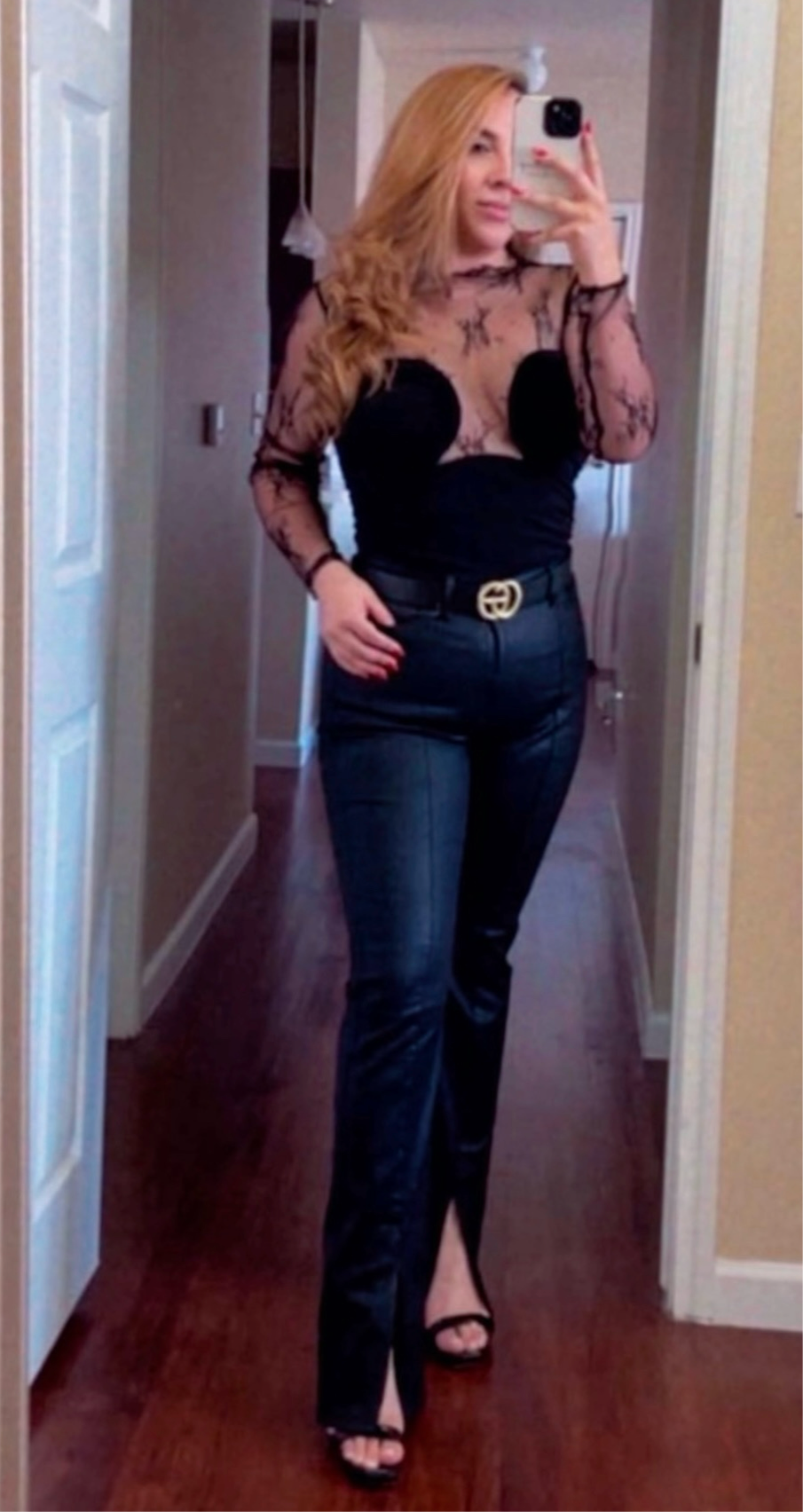 Charlotte Black Leather Pants