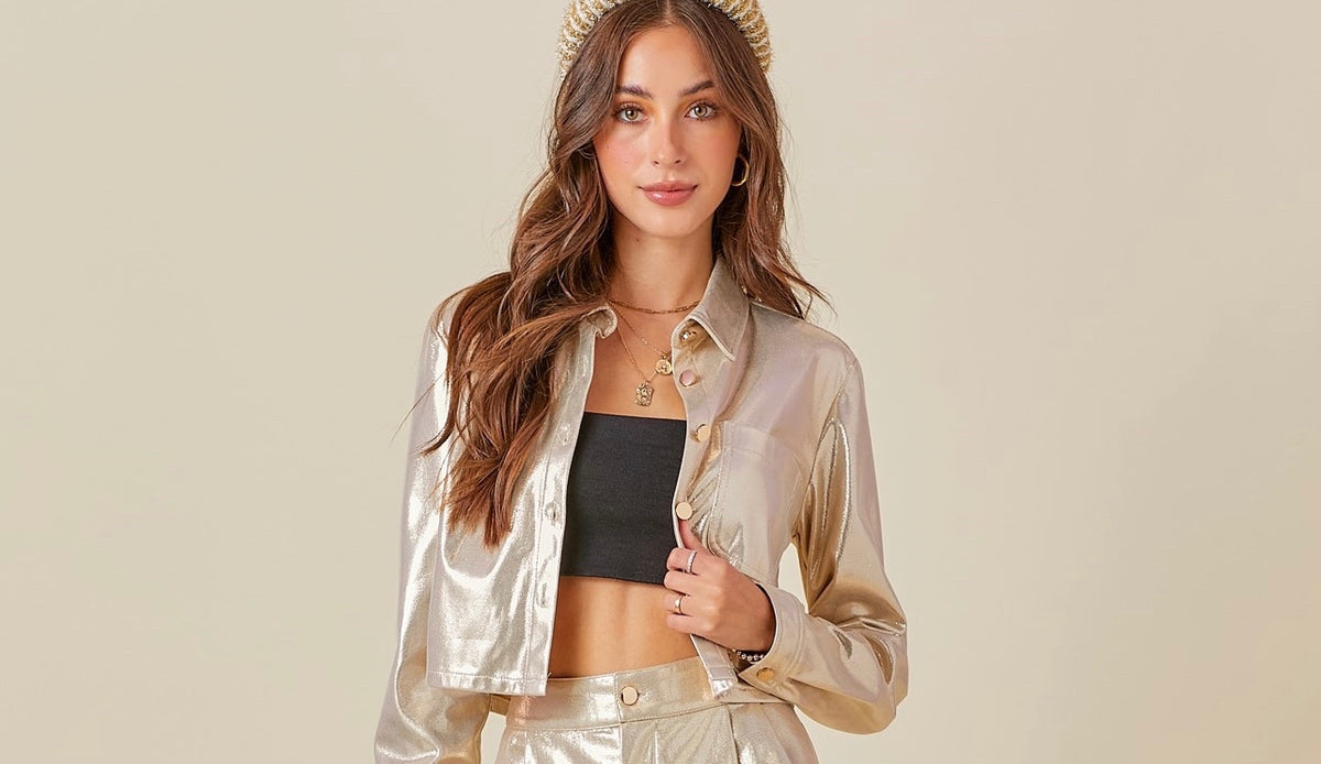 Giselle Gold Metallic Jacket