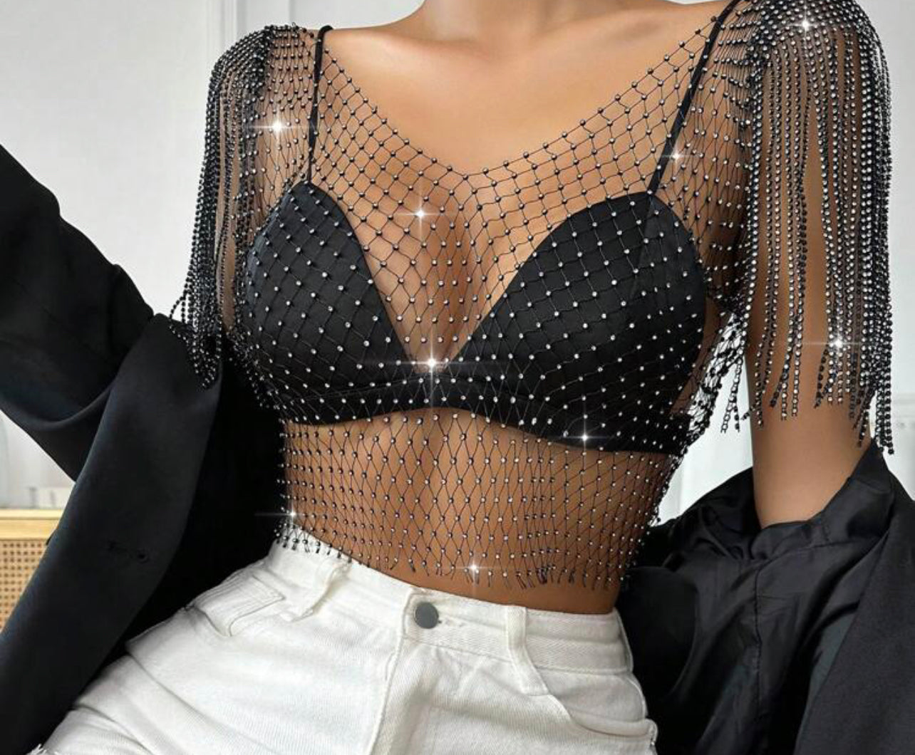 Marisa Rhinestone Crop Top