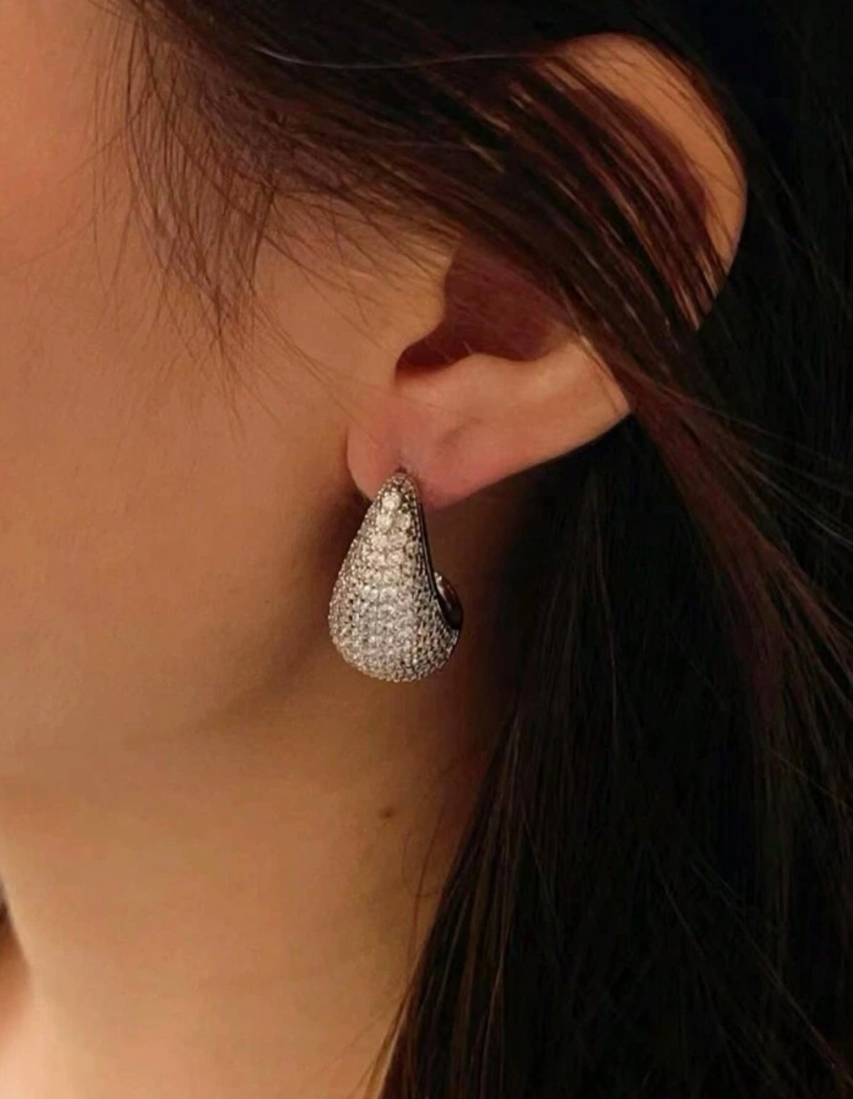 Rhinestone Drop Earring