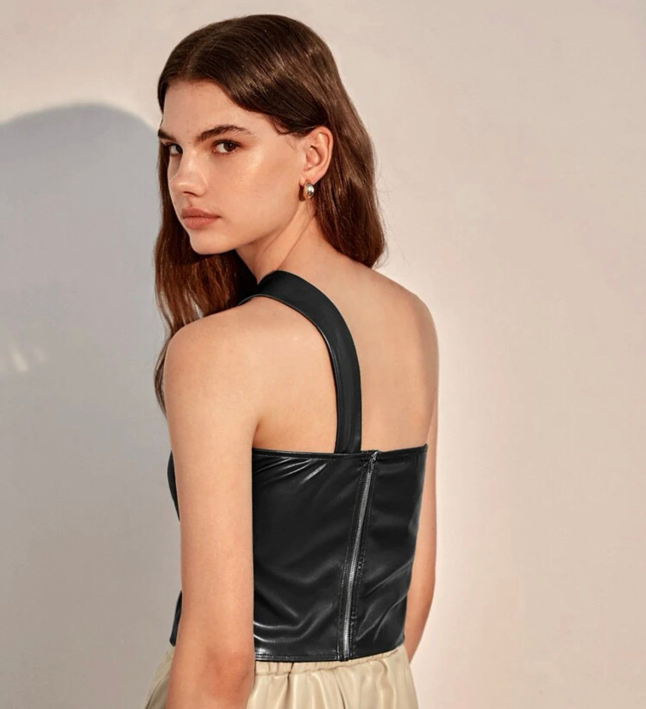 Luciana Leather Top