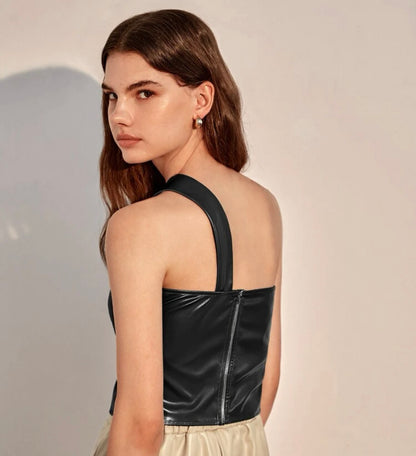 Luciana Leather Top