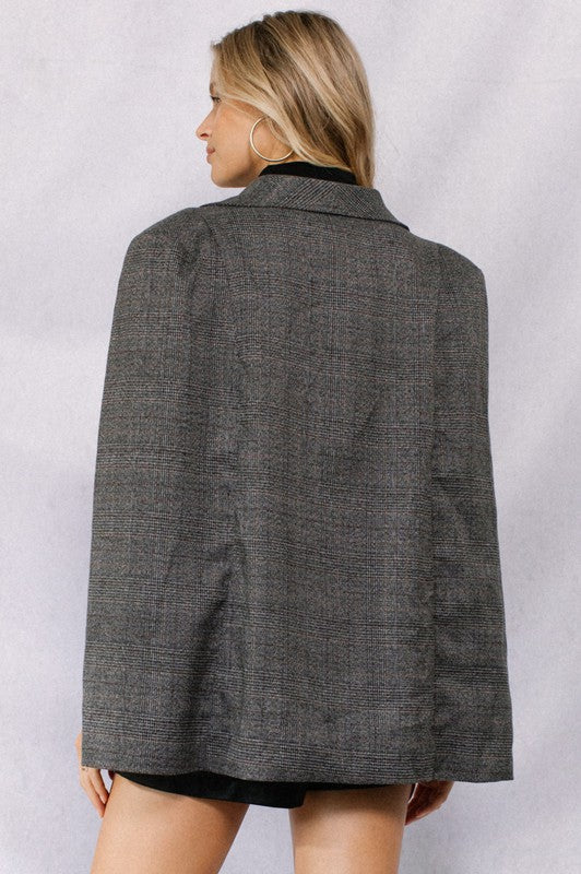 Elvie Cape Blazer (Charcoal)
