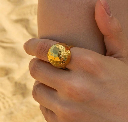 14k Gold Plated Ball Design Ring