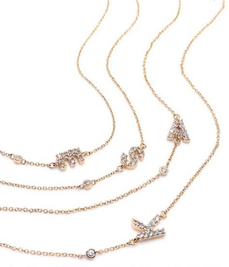 14k Plated Initial Necklace