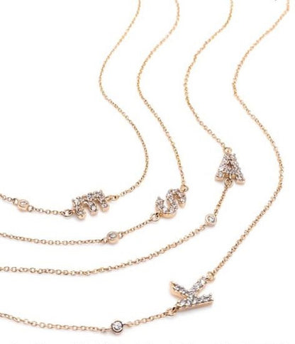 14k Plated Initial Necklace