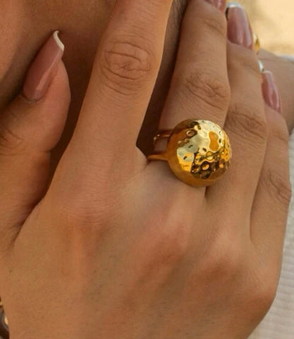 14k Gold Plated Ball Design Ring