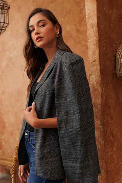 Elvie Cape Blazer (Charcoal)