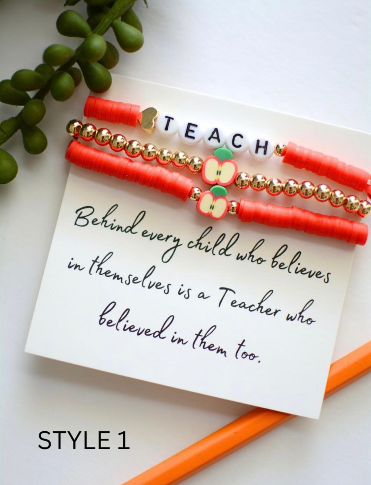 Quote Teacher Bracelet Set