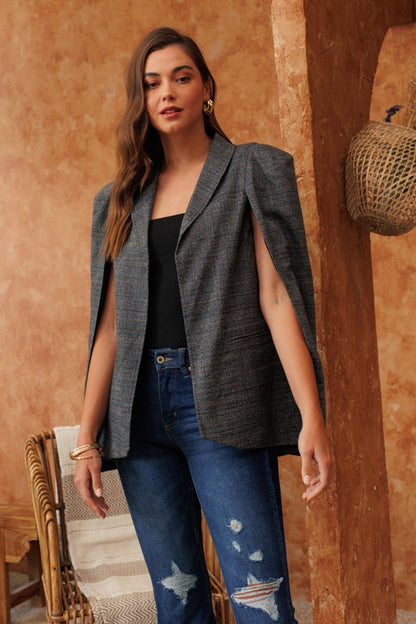 Elvie Cape Blazer (Charcoal)