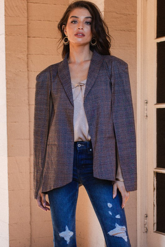 Elvie Cape Blazer (Brown)