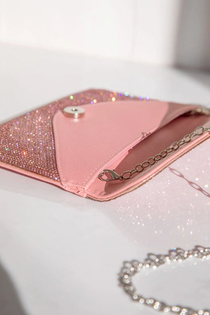 Peony Rhinestone Envelope Purse