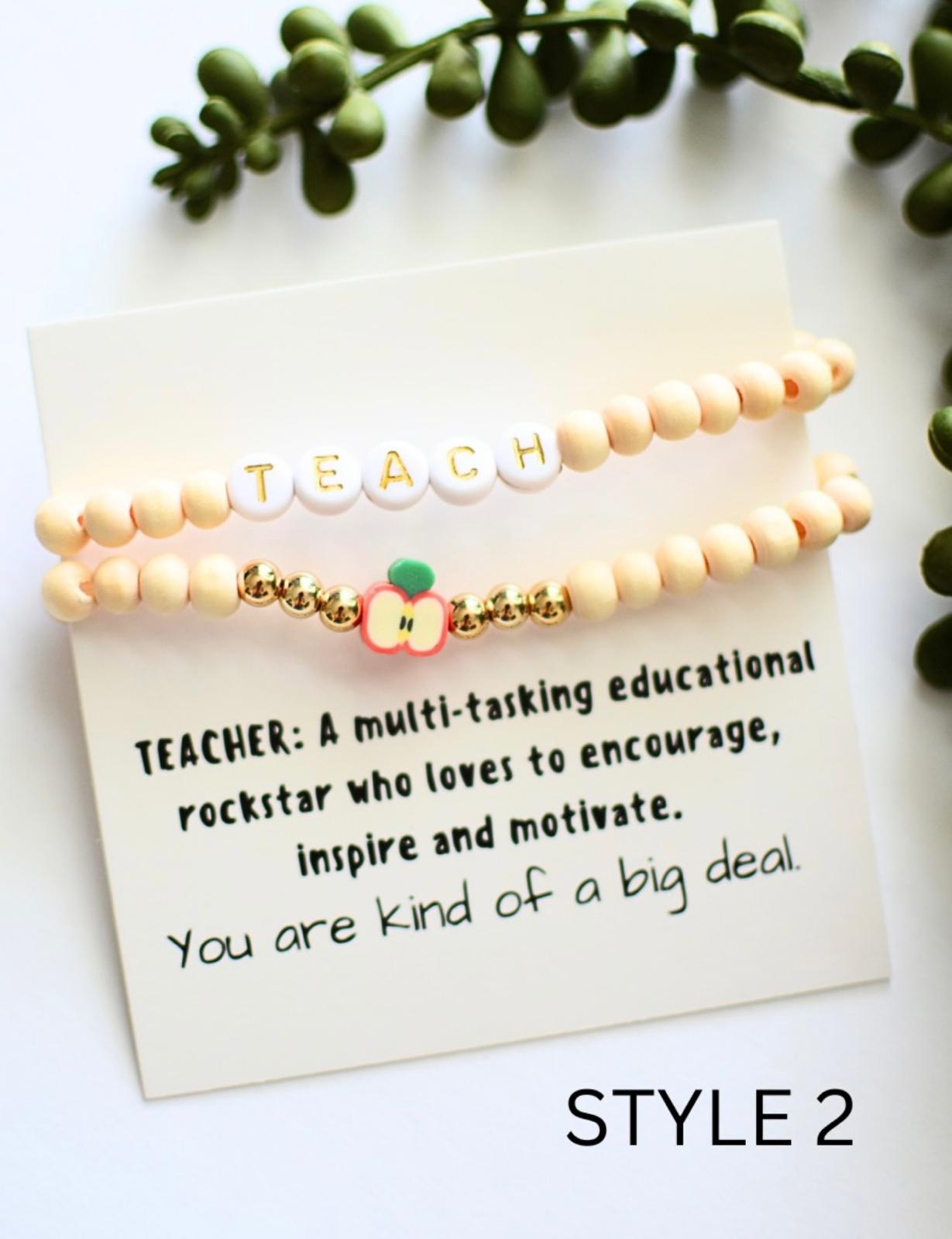 Quote Teacher Bracelet Set