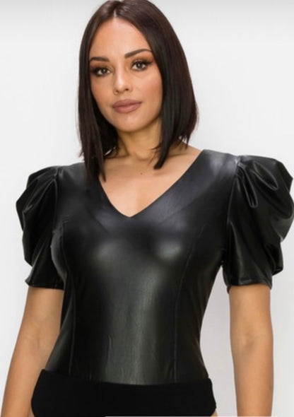 Black Leather Bodysuit