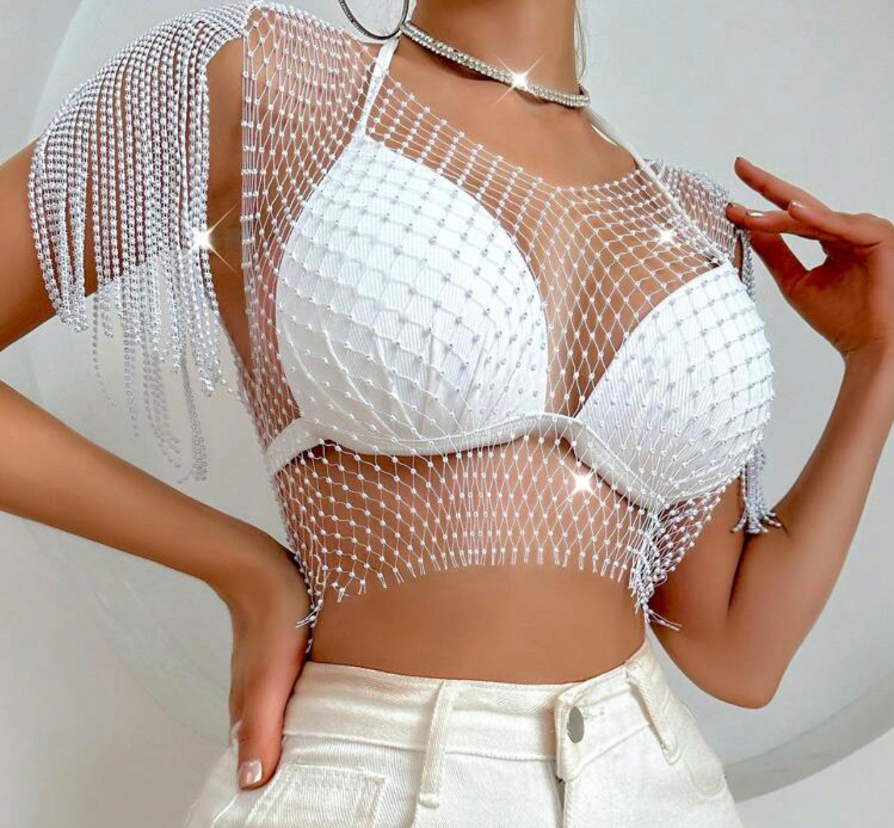 Marisa Rhinestone Crop Top