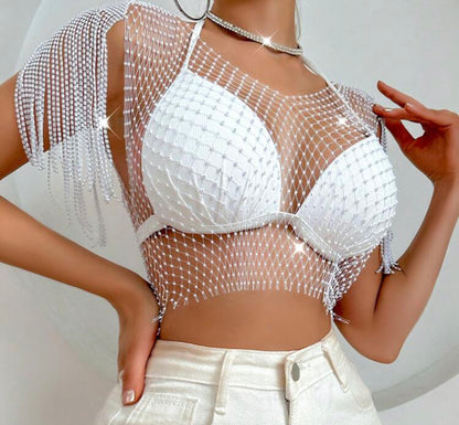 Marisa Rhinestone Crop Top