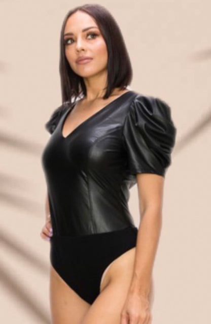 Black Leather Bodysuit