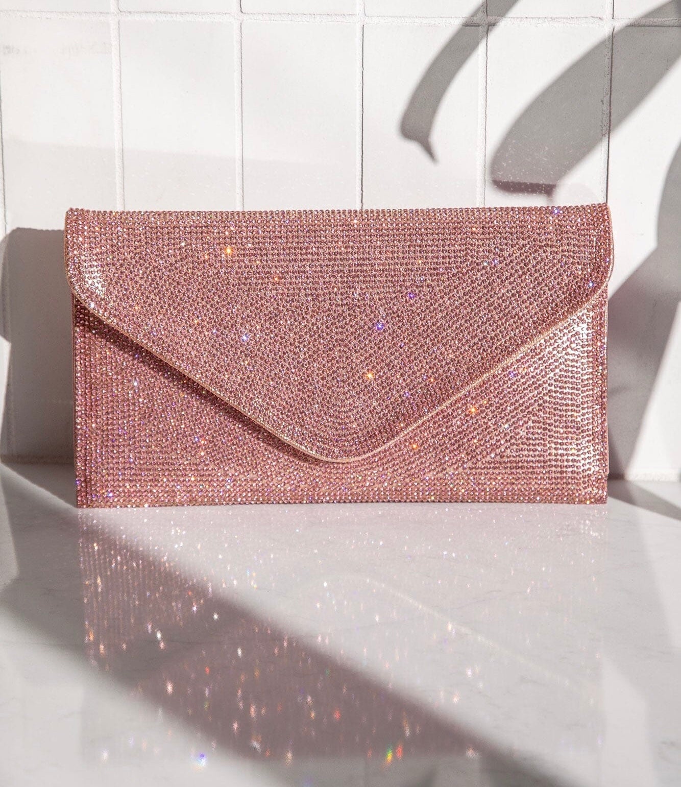Peony Rhinestone Envelope Purse
