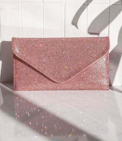 Peony Rhinestone Envelope Purse