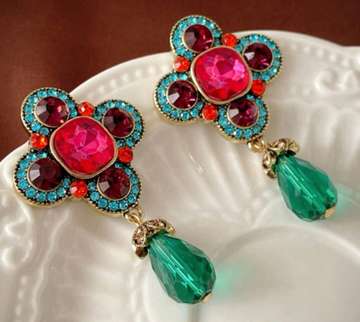 Gemstone Color Earrings