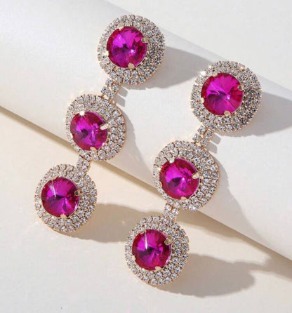 Violet Rhinestone Earrings
