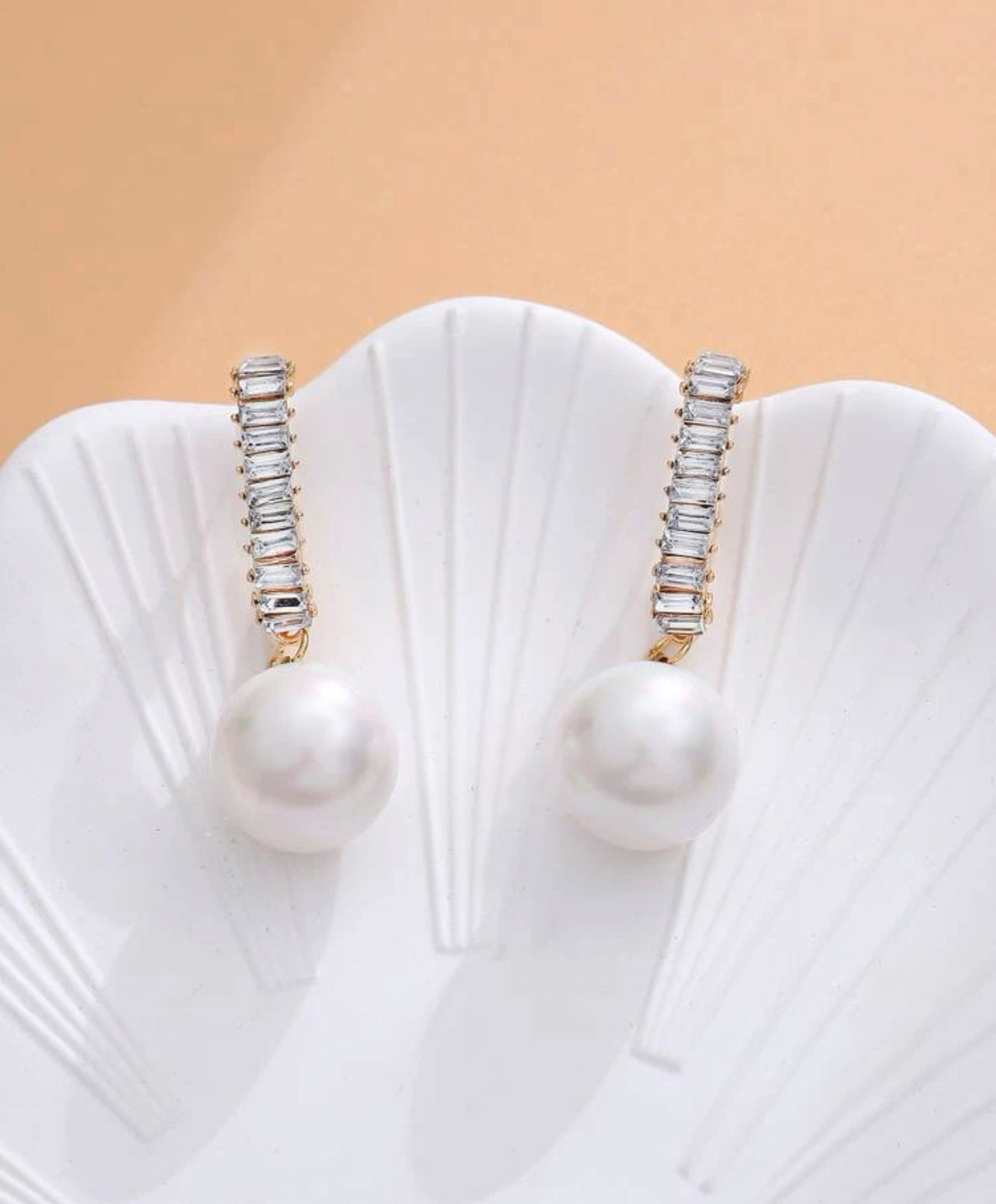 Rhinestone & Pearl Drop Earrings