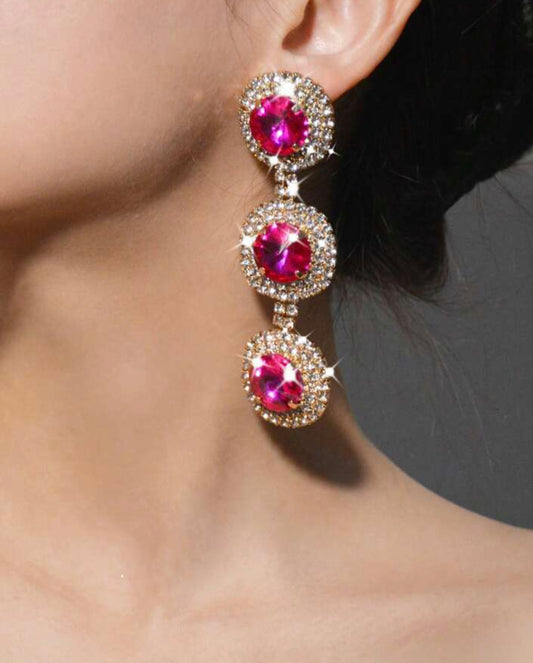 Violet Rhinestone Earrings