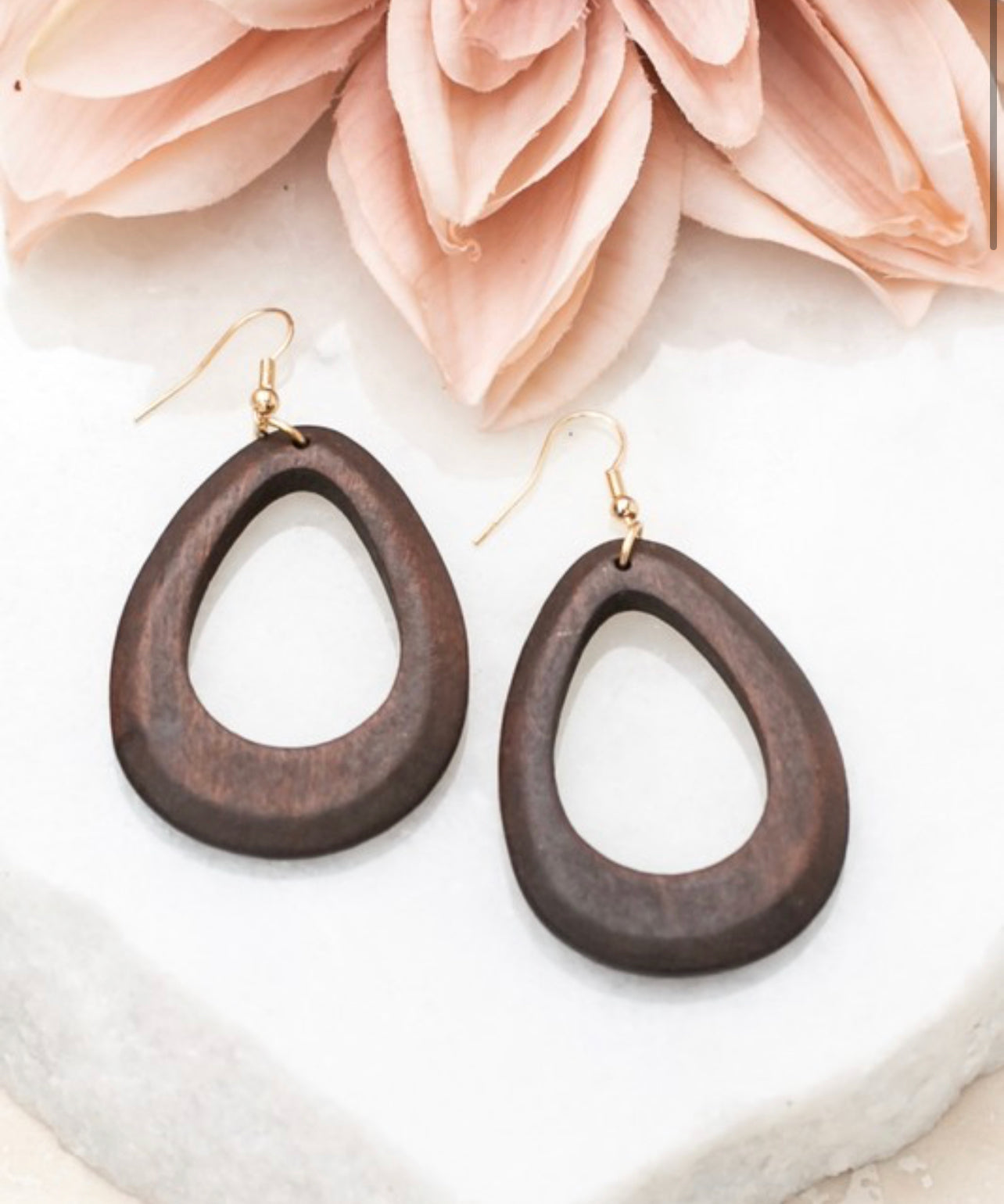 Teardrop Wooden Earring