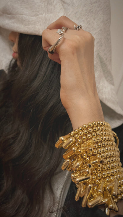 Gold Bubble Initial Bracelet