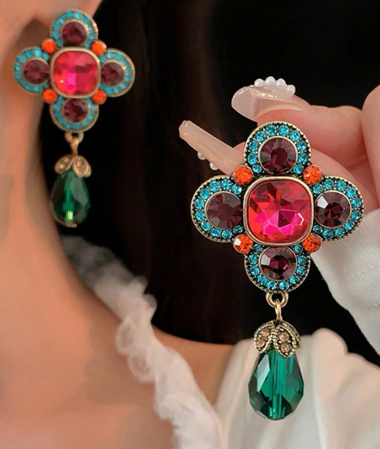 Gemstone Color Earrings