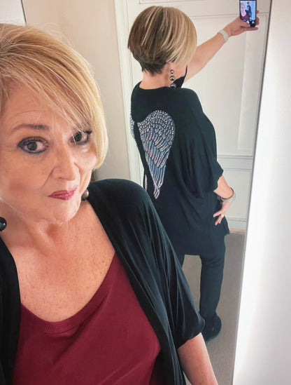 Eva Rhinestone Sleeve Cardigan