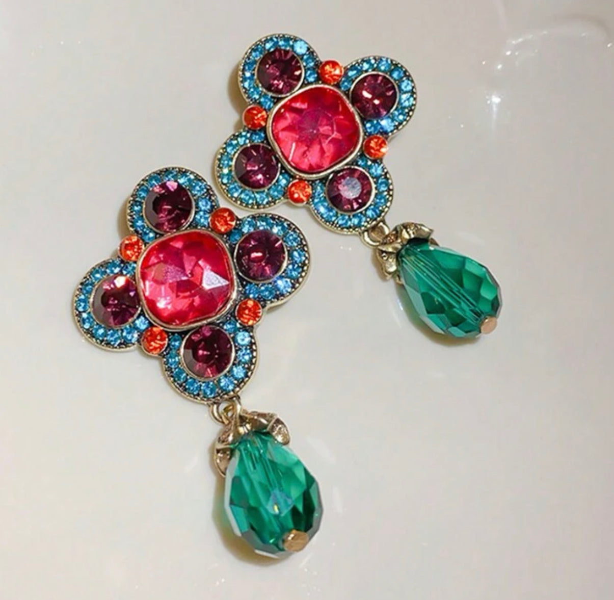Gemstone Color Earrings