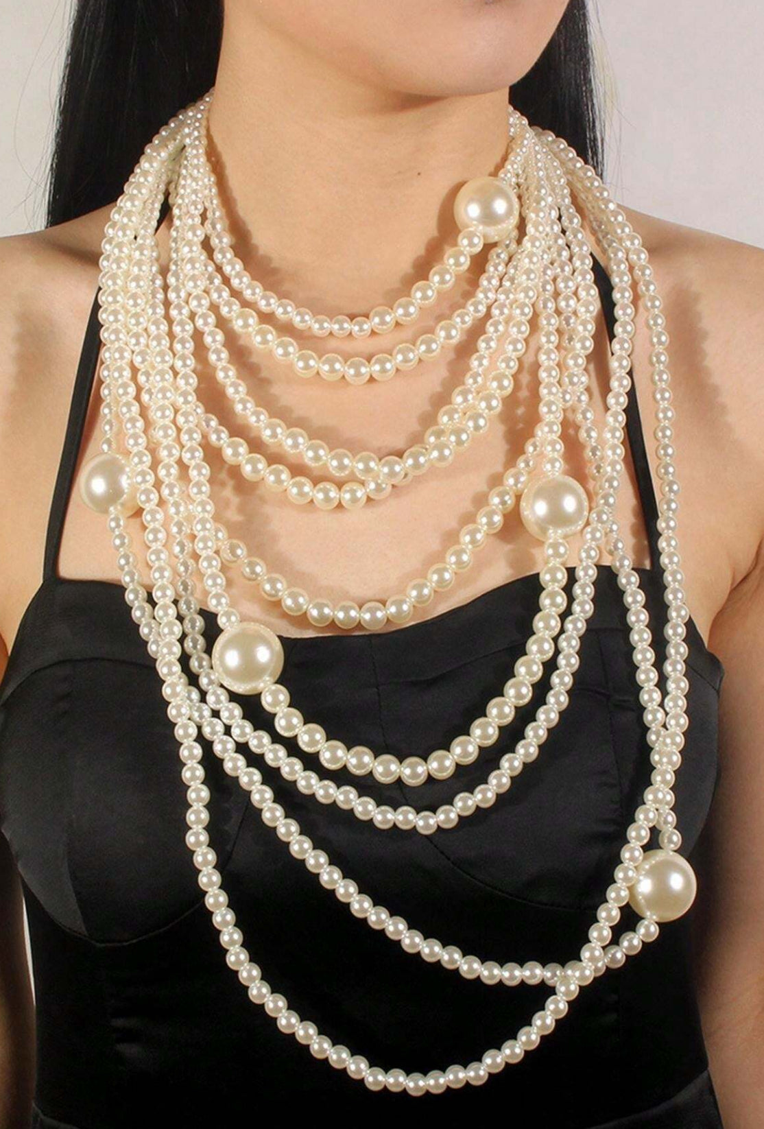 Multi Layered Pearl Necklace Set