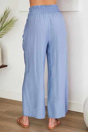 Kiva Blue Linen Pants