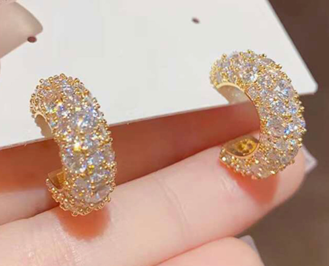Gold Rhinestone Earrings