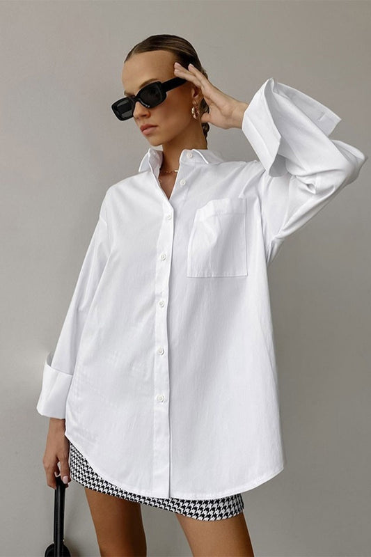 Tirza White Oversized Top