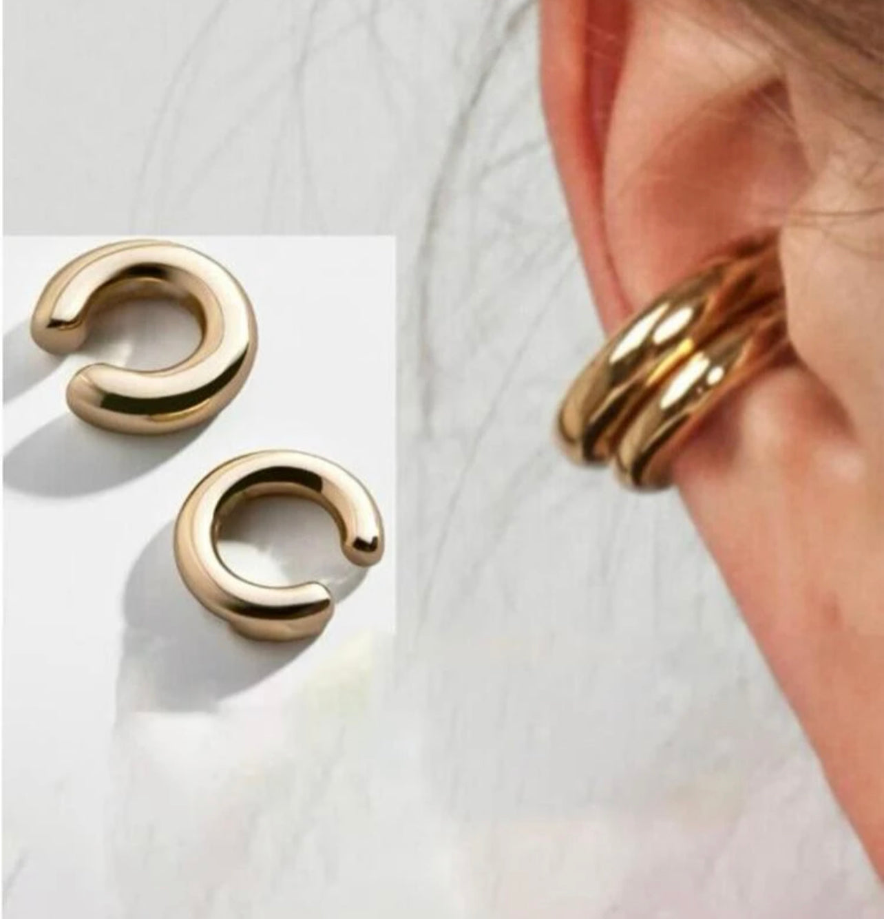 Round Cuff Earrings (2-Piece)