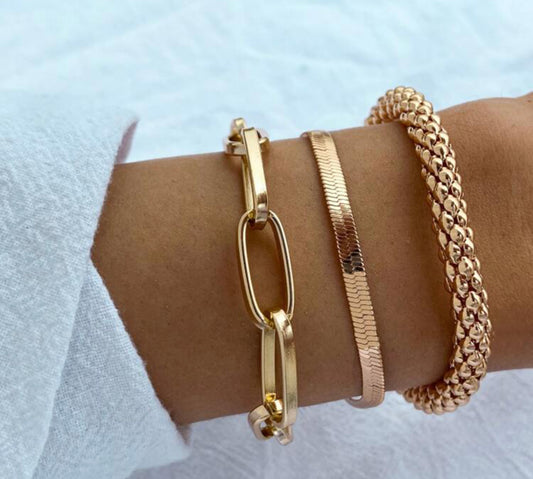 3-Piece Gold Bracelets