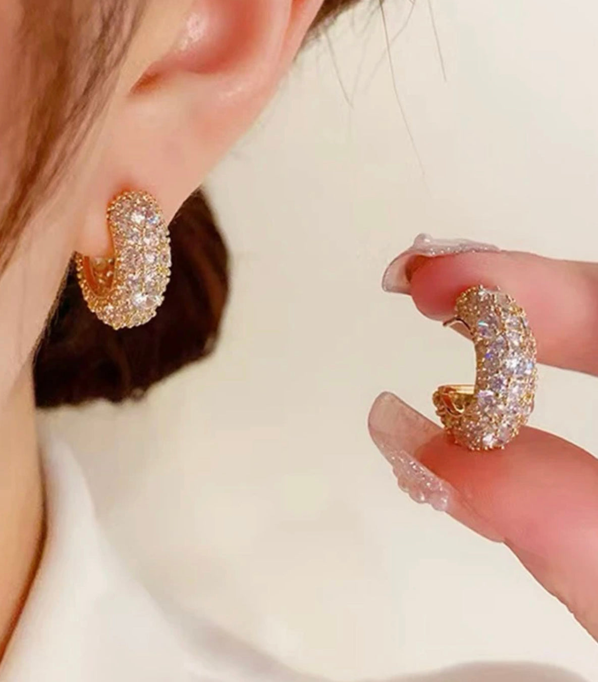 Gold Rhinestone Earrings