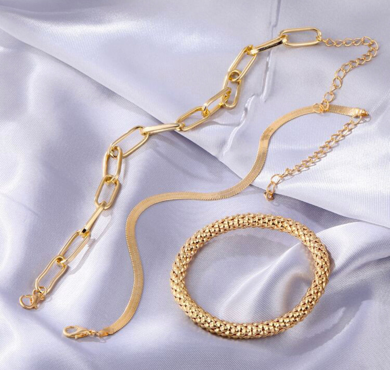 3-Piece Gold Bracelets